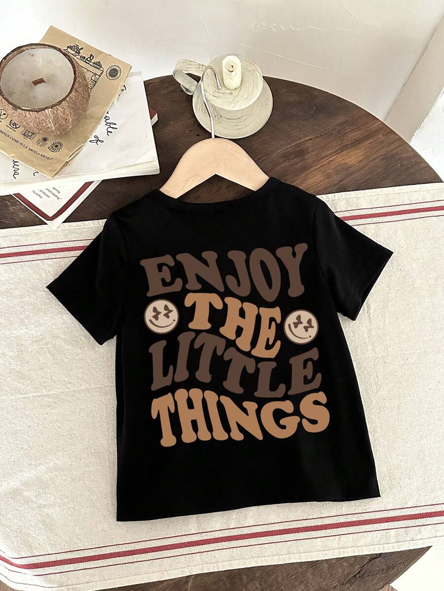SHEIN ModeFlare Wear Baby Boy Casual Simple Cartoon Bedrukt Topje met Korte Mouwen, Geschikt Voor De Zomer