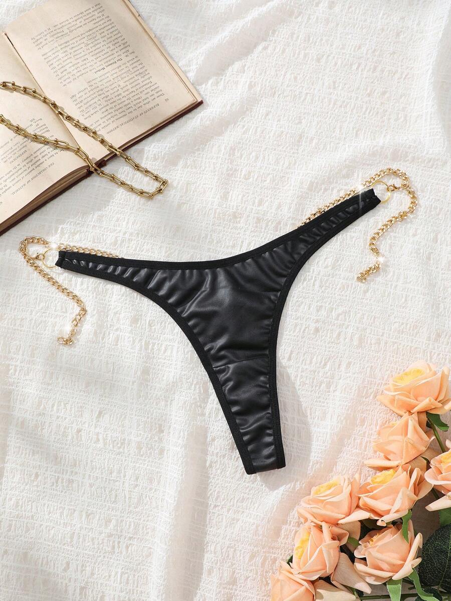 SHEIN Ropa interior de tanga para mujer con color liso para uso diario