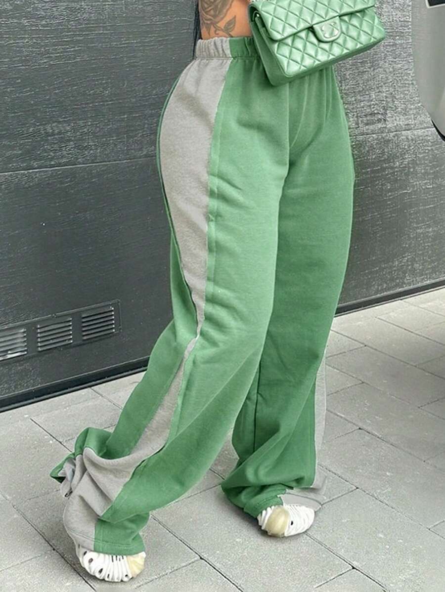 Rovax Dames kleurblok casual eenvoudige dagelijkse joggingbroek