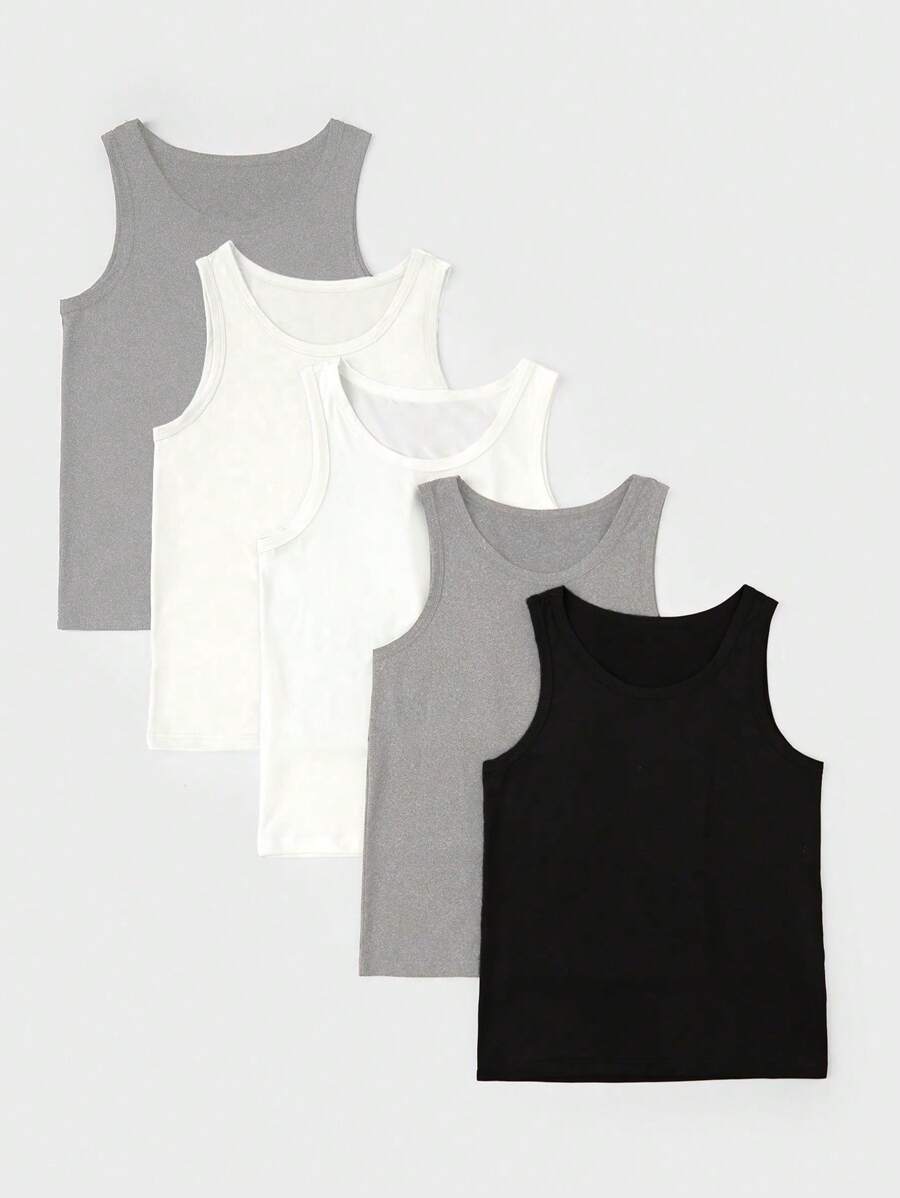 5Pcs/Set Multicolor Vest Underwear Set For Young Boys