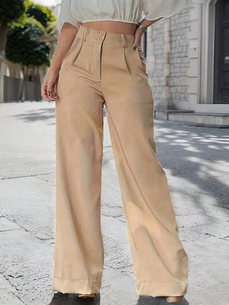 Chiquease Women Solid Color Simple Daily Wear Spring/Summer Long Pants