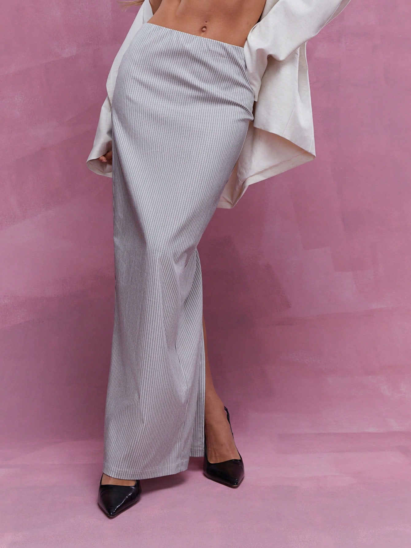 Missguided pleated maxi skirt in pink sale