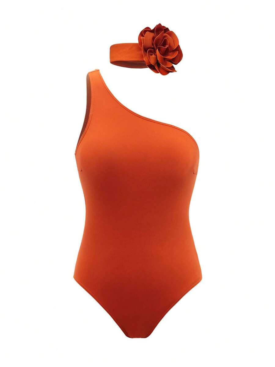 Maillot de bain d'une seule pièce pour filles adolescentes à couleur unie avec collier, costume de baignade pour plage d'été