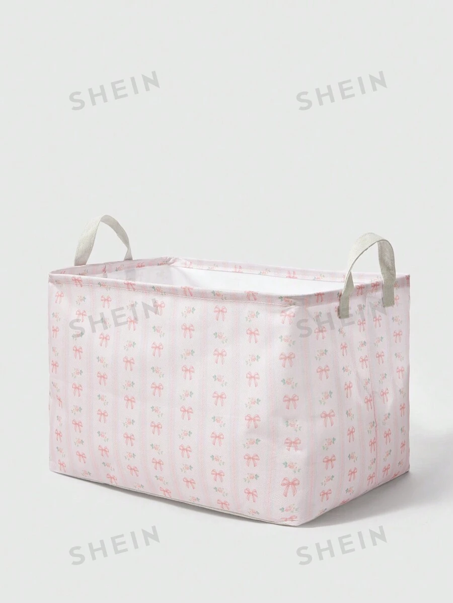 ROMWE Kawaii Una cesta de almacenamiento con patrón floral y mariposas