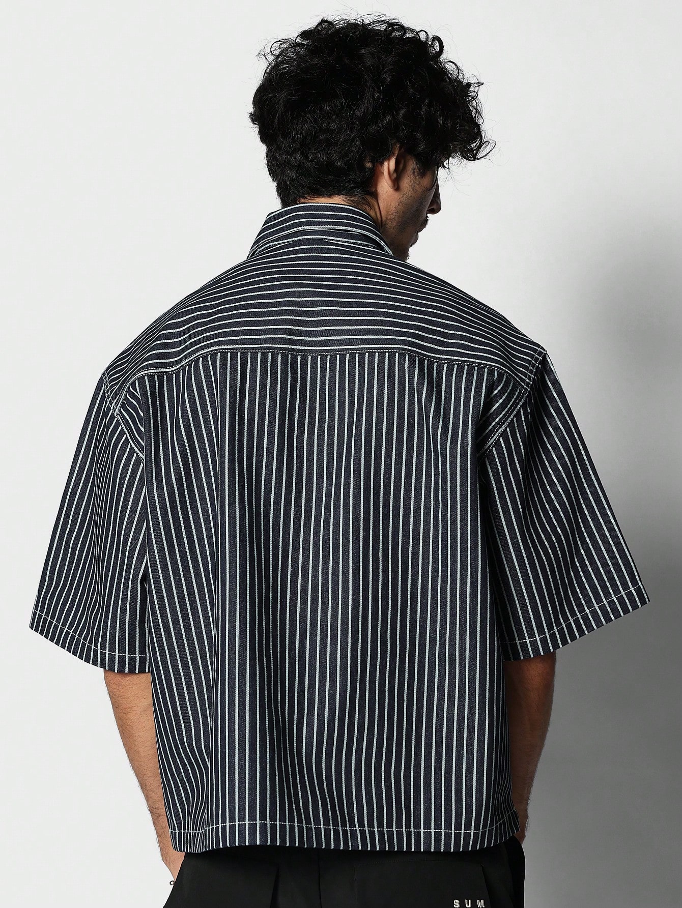 【YOURNUS】Pinto Stripe Crop Shirt Striped Two Tone Crop Shirt | SHEIN USA