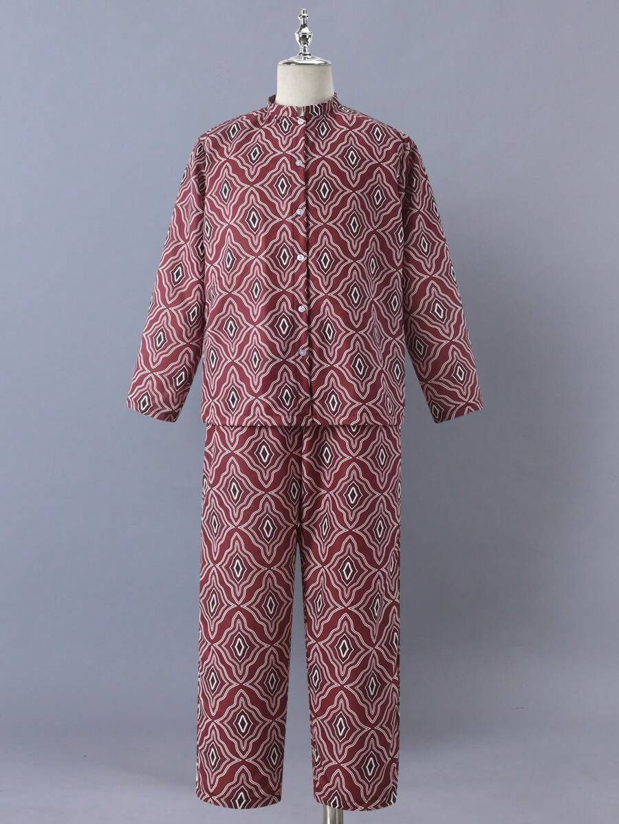 Einreihiges Set mit langärmligem Oberteil und Hose für Tween-Jungen