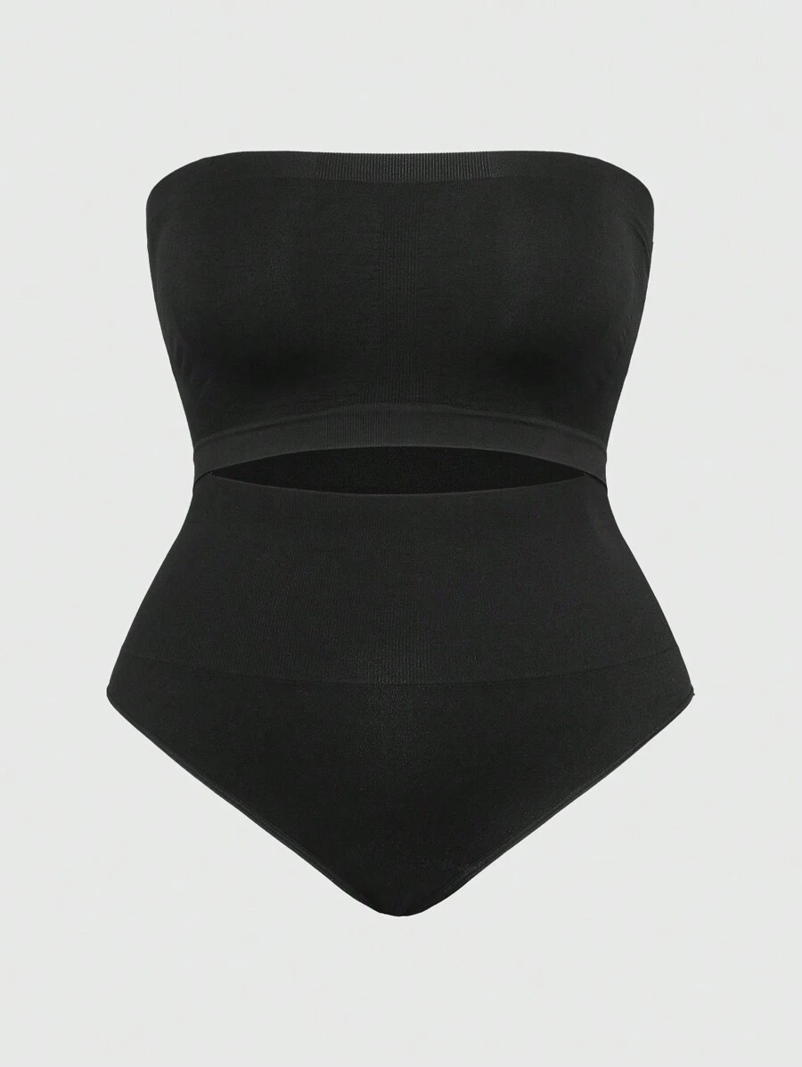 Komfortables Set aus elastischem Shapewear in einfacher, einfarbiger Ausführung für Frauen Große Größen