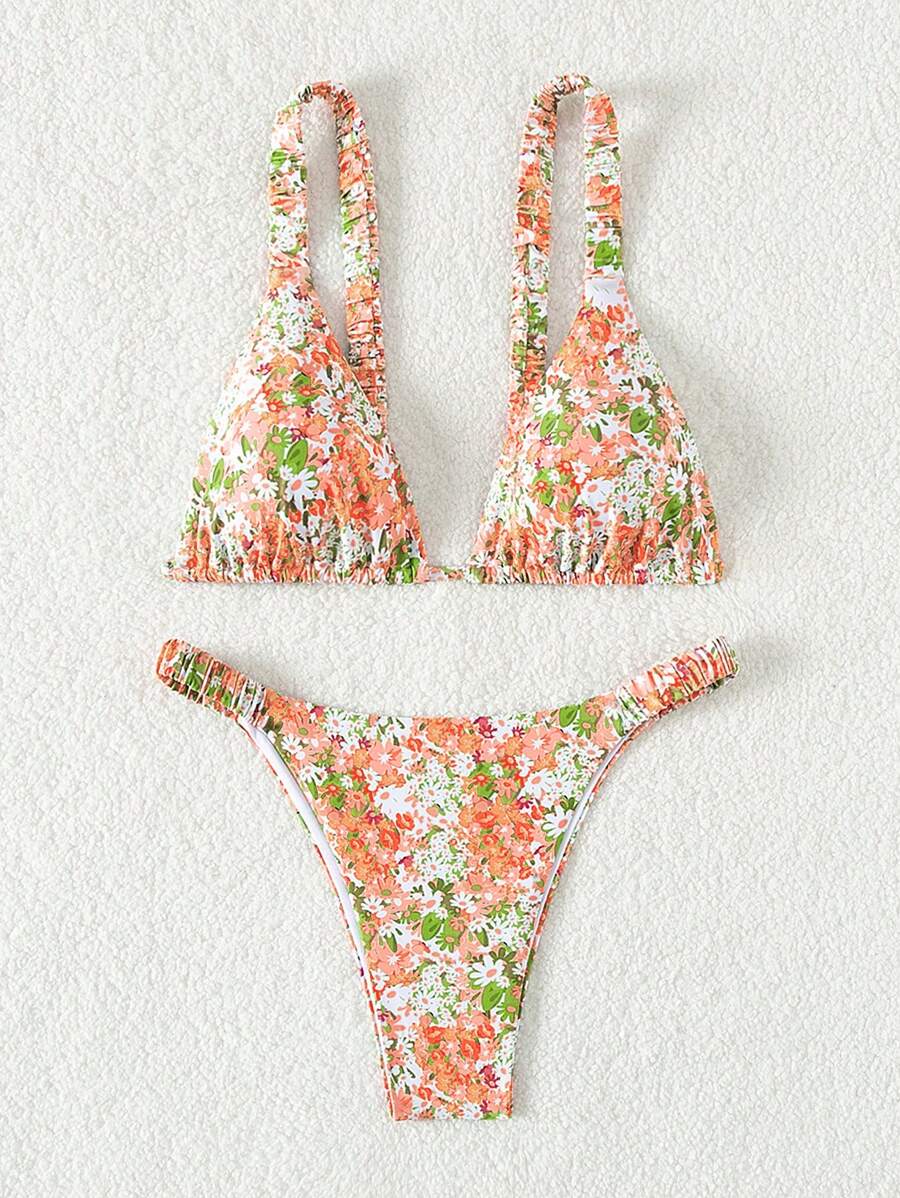 Swim Mod Vrouwen Bloemenprint Bikini Set Voor Vakantie