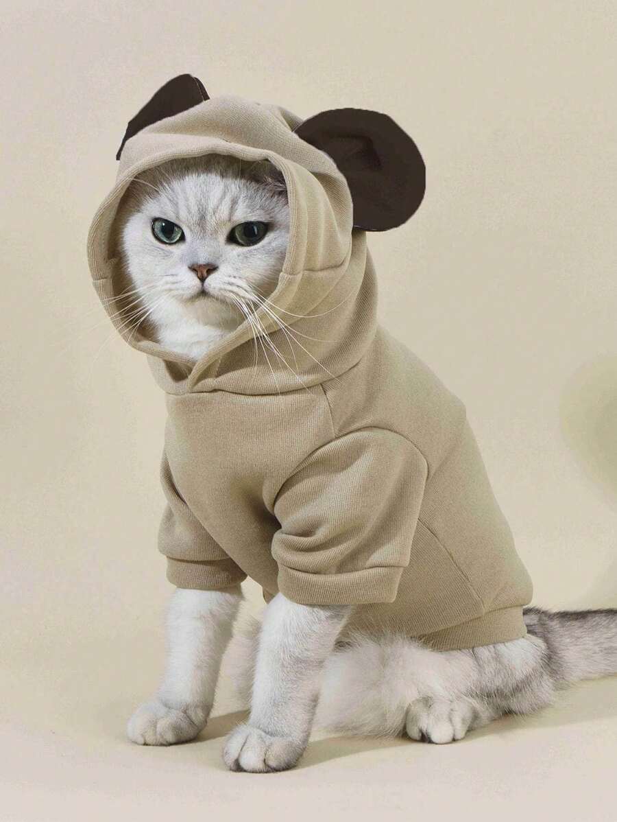 PETSIN 1pc 3D Ear Detail Pet Hoodie Clothes