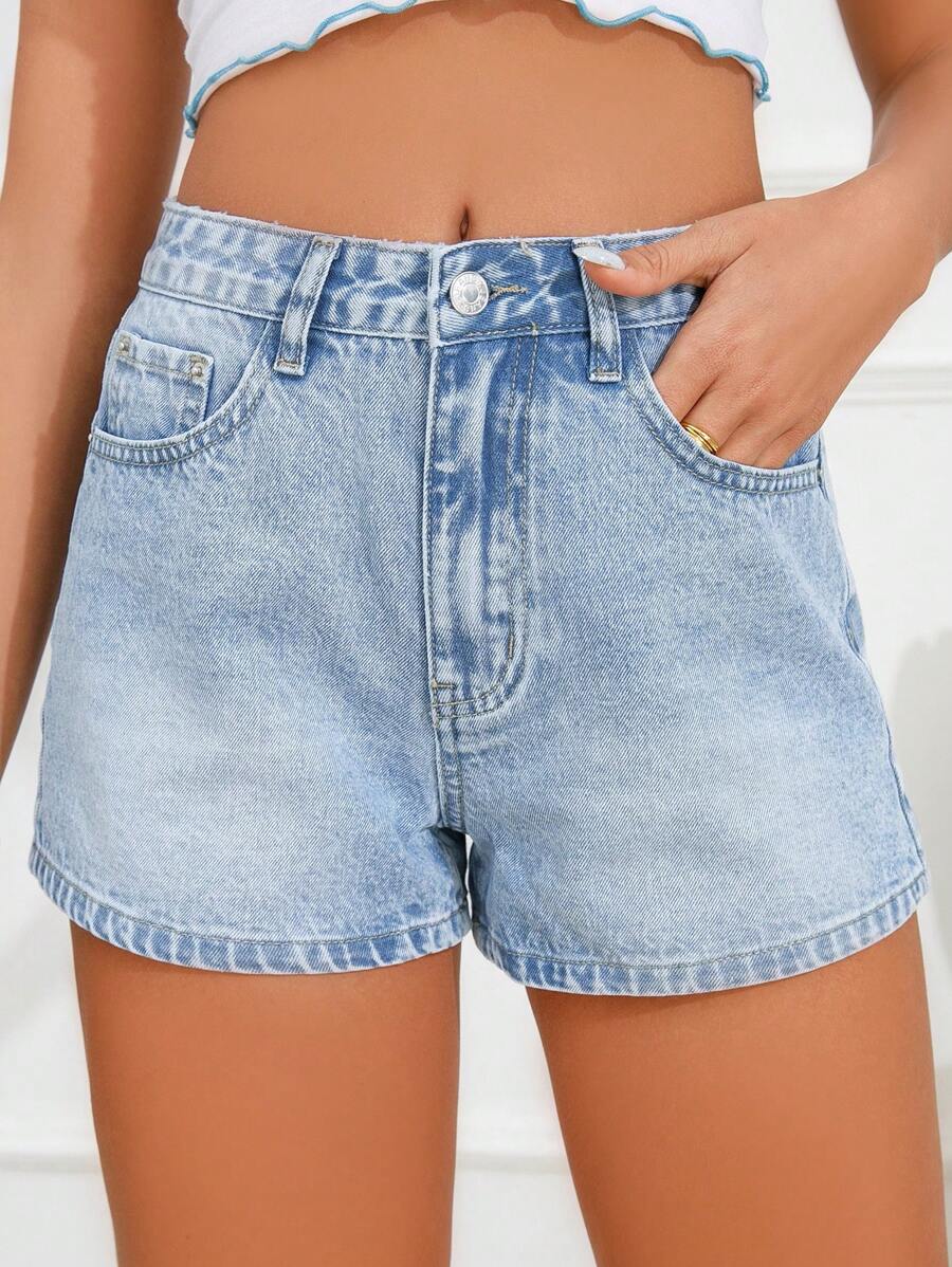 SHEIN Frenchy Slant Pocket Denim Shorts