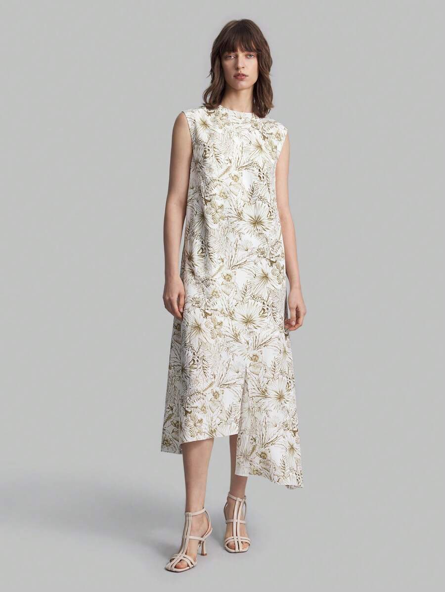 Ontre Women's Asymmetrical Hem Semi-Formal Cotton Dress, Vintage Style, Autumn Casual/School/Outing Wear