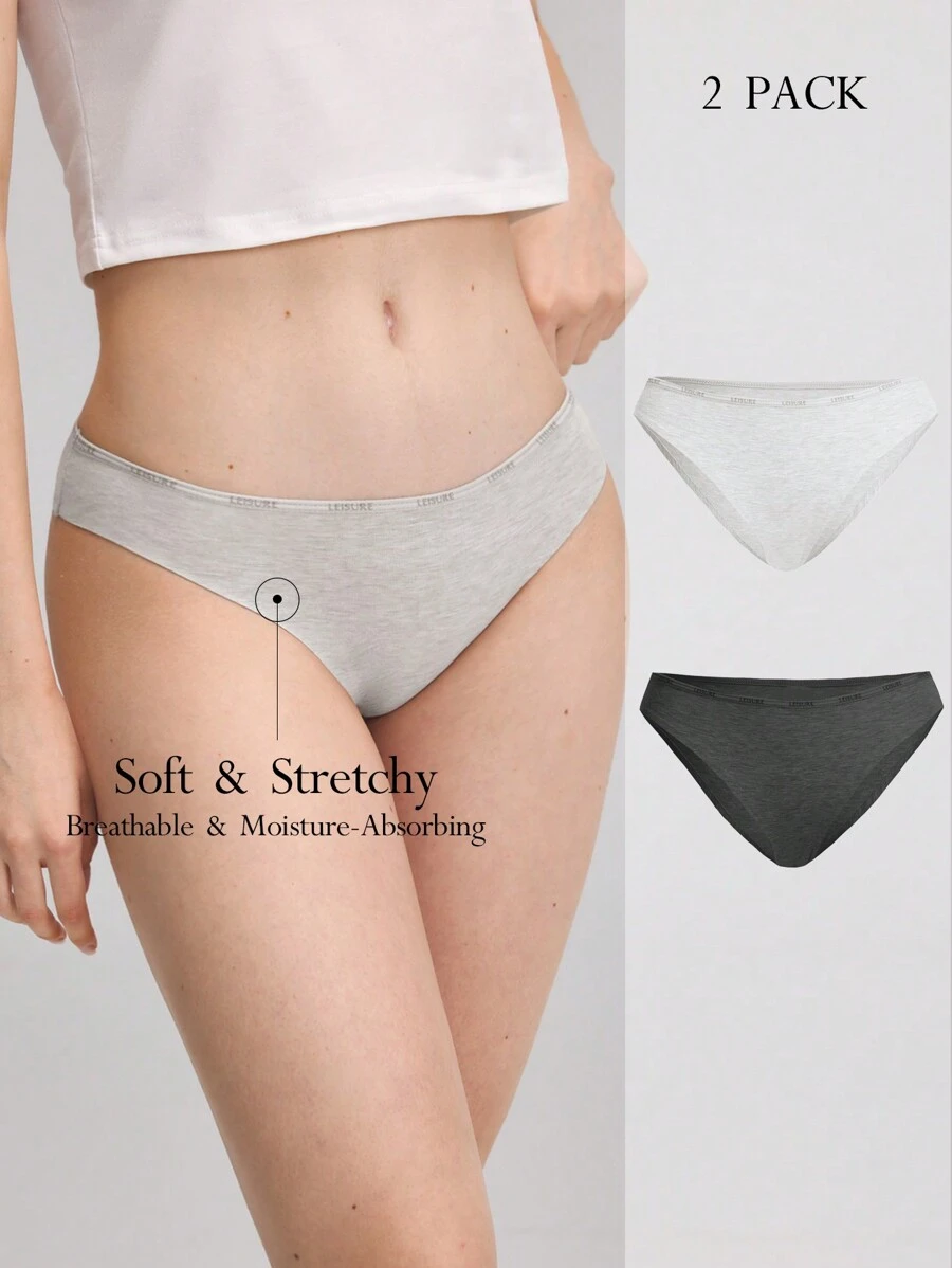 Ocili Ocili Ropa interior femenina diaria sencilla de triángulo unicolor (juego de 2)