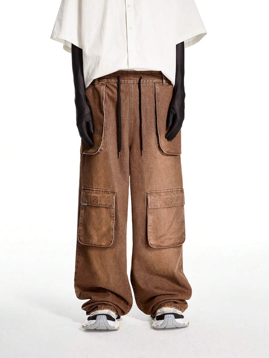 NEON BLANC X VICTOR VON SCHWARZ Pantalones de estilo cargo con bolsillos grandes y diseño de corte holgado