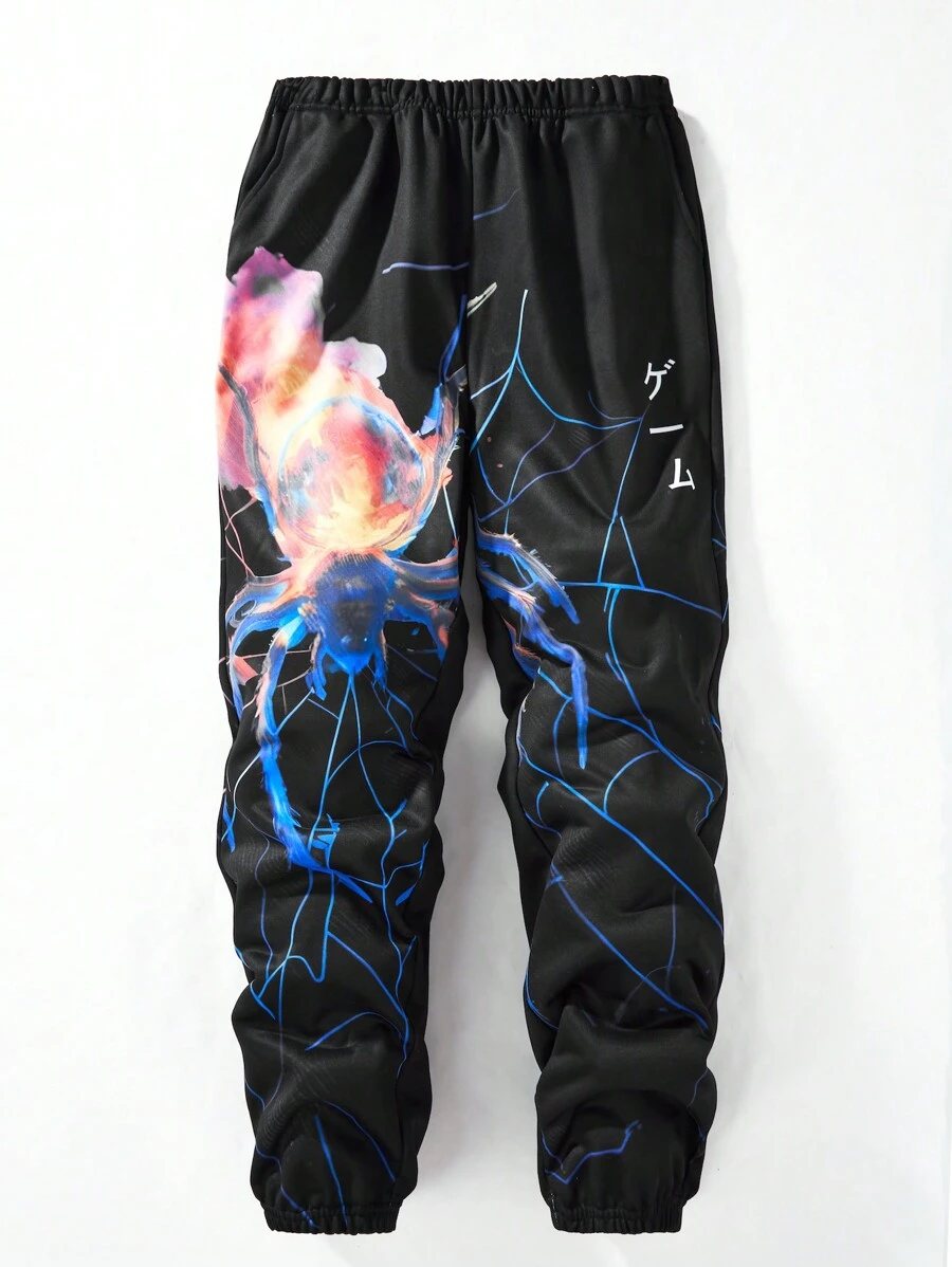 SHEIN Teen Boy Fashionable Digital Print Joggers Sweatpants, For Halloween Party