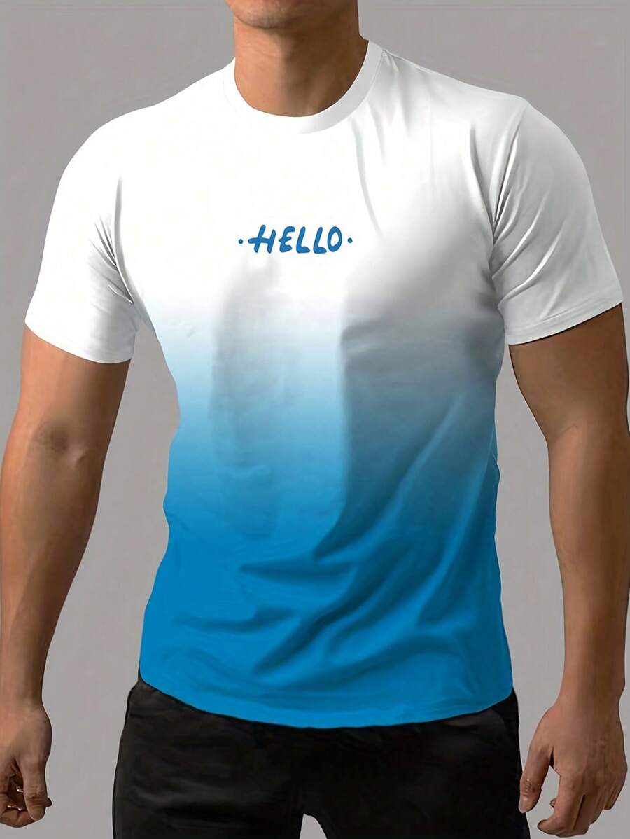 Zomer-casual T-shirt met korte mouwen en letterprint voor heren