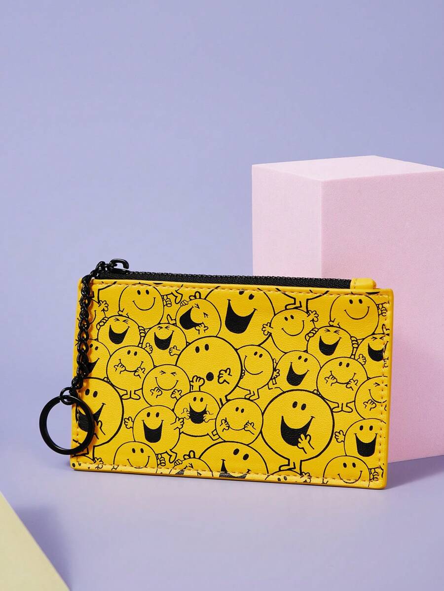 Mr Men Little Miss X SHEIN Cartoon Pattern Zippered Card Holder