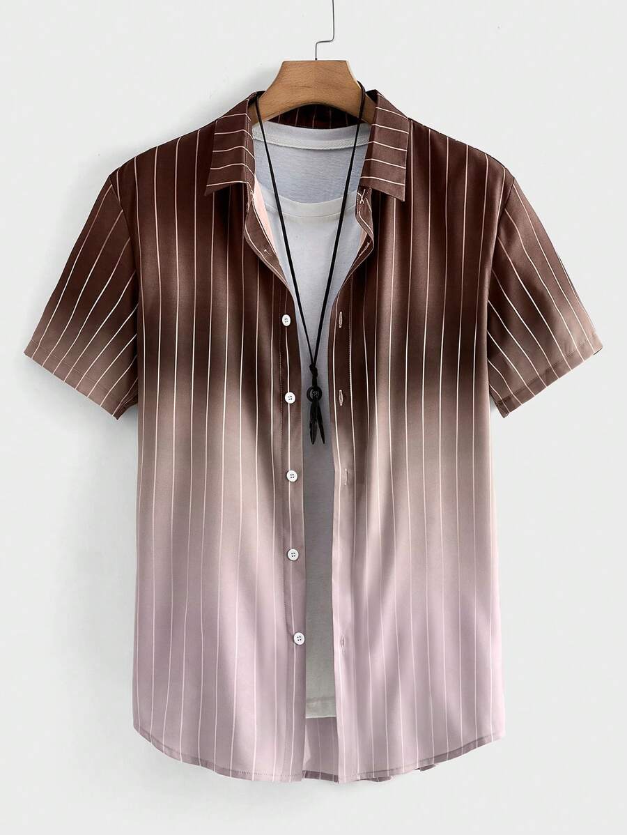 Manfinity RSRT Men Striped Print Shirt Without Tee