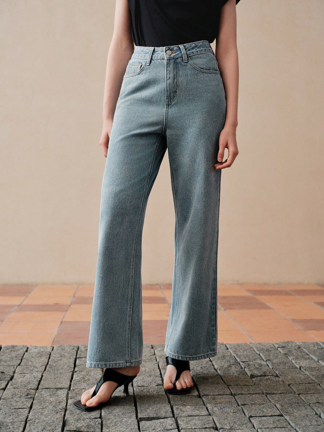 WASHED WIDE LEG JEANS｜Motf