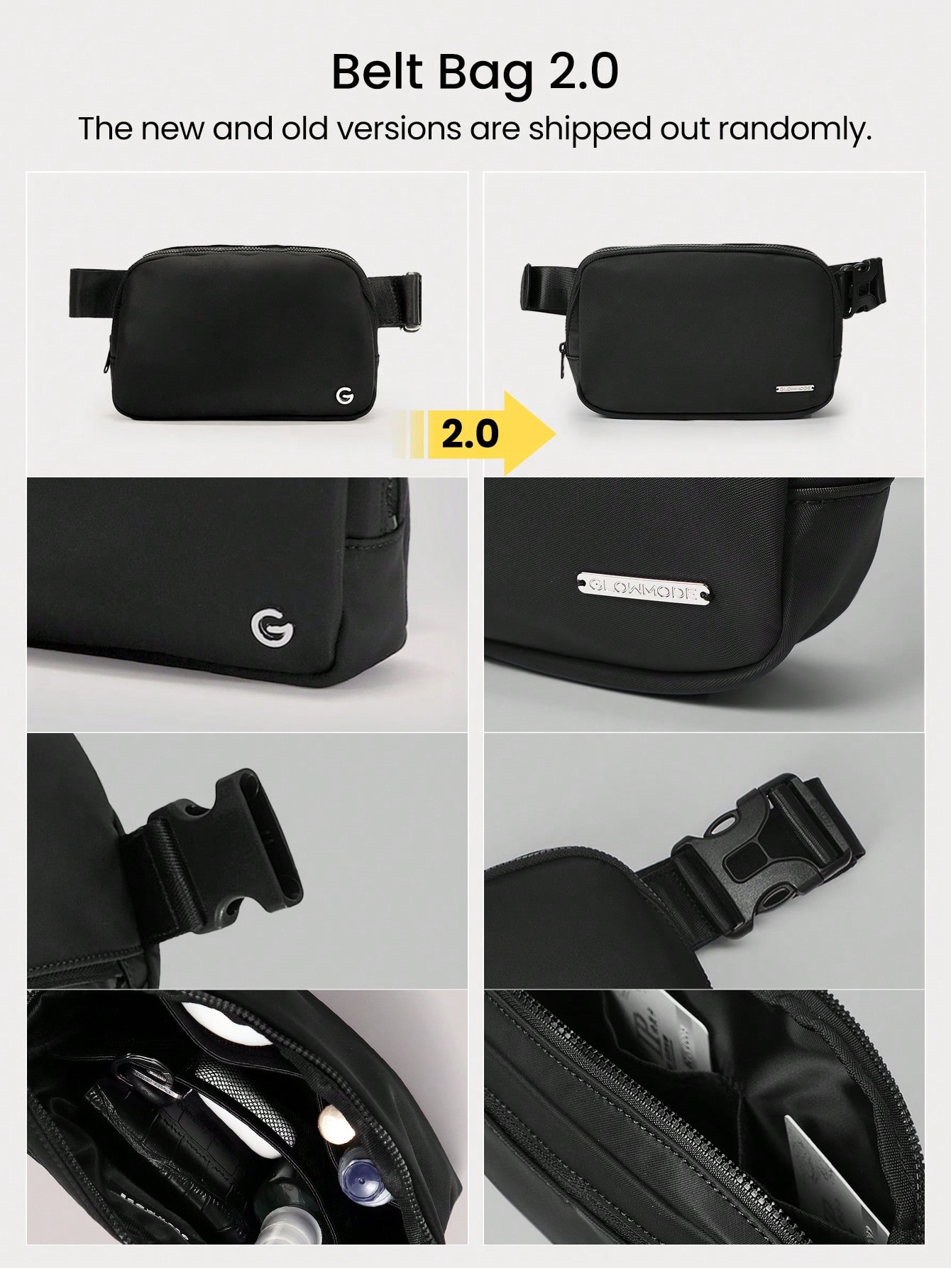 1L Zipper Everywhere Belt Bag Water Repellent Waist