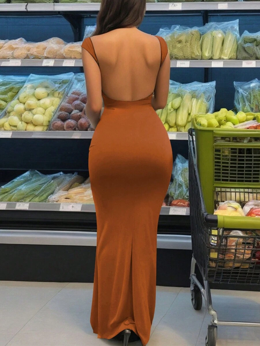 INAWLY Solva Women's Maxi Backless Long Dress
