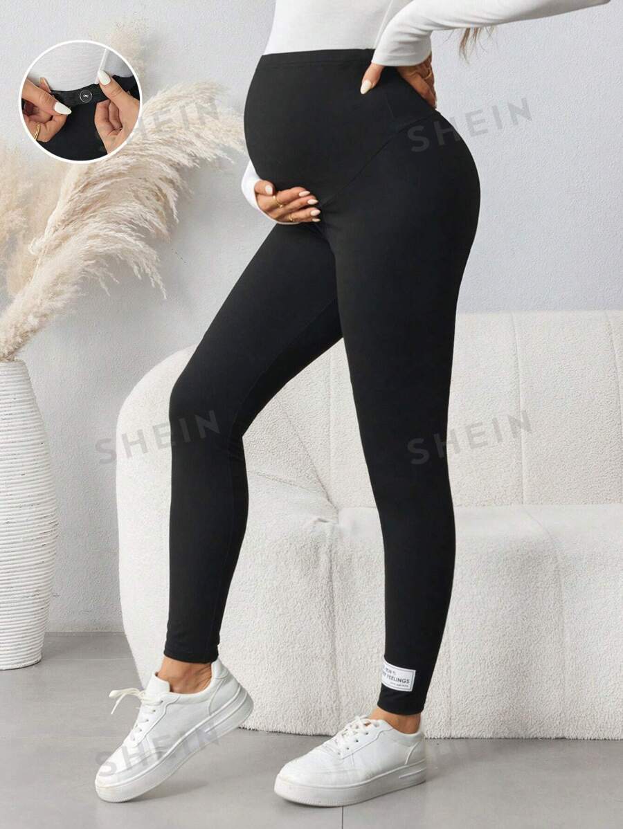 SHEIN Leggings de maternidad casuales con cintura elástica ajustable