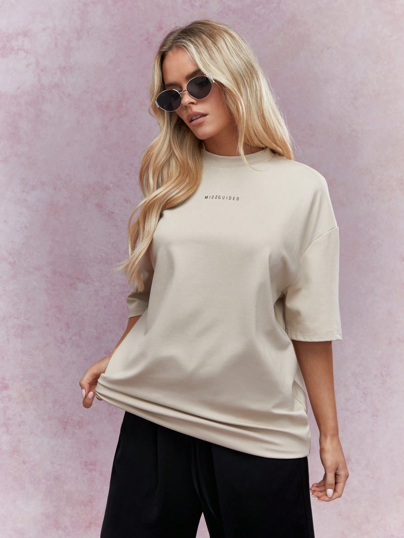 美品 ザシンゾーン オーバーサイズ ドロップショルダー シャツ◆ベージュ 美品 ザシンゾーン オーバーサイズ ドロップショルダー シャツ