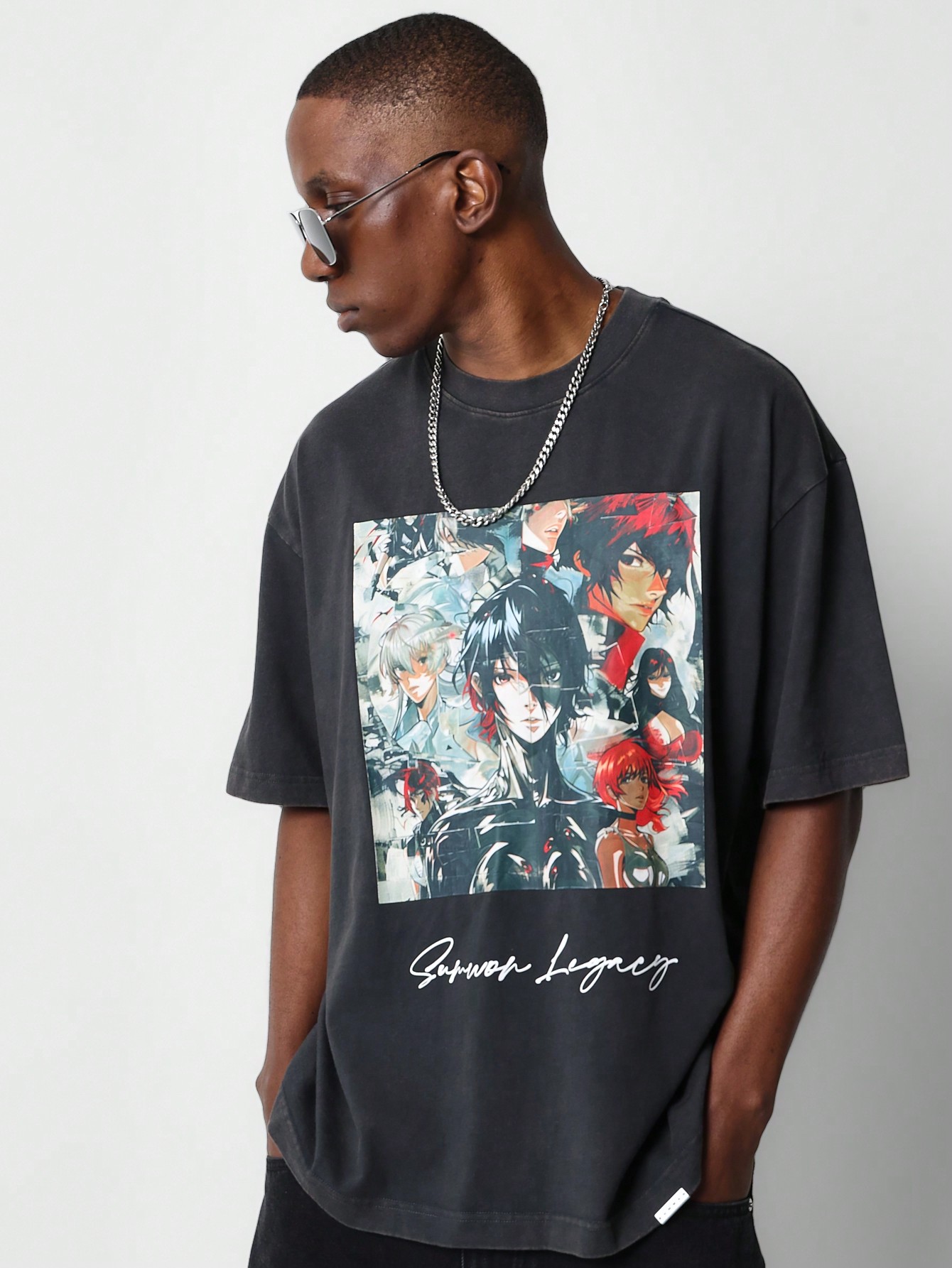 【oan】Damage Washing Short Sleeve T-Shirt Our Legacy - Stitched Tanker T-Shirt in Overdyed Snow