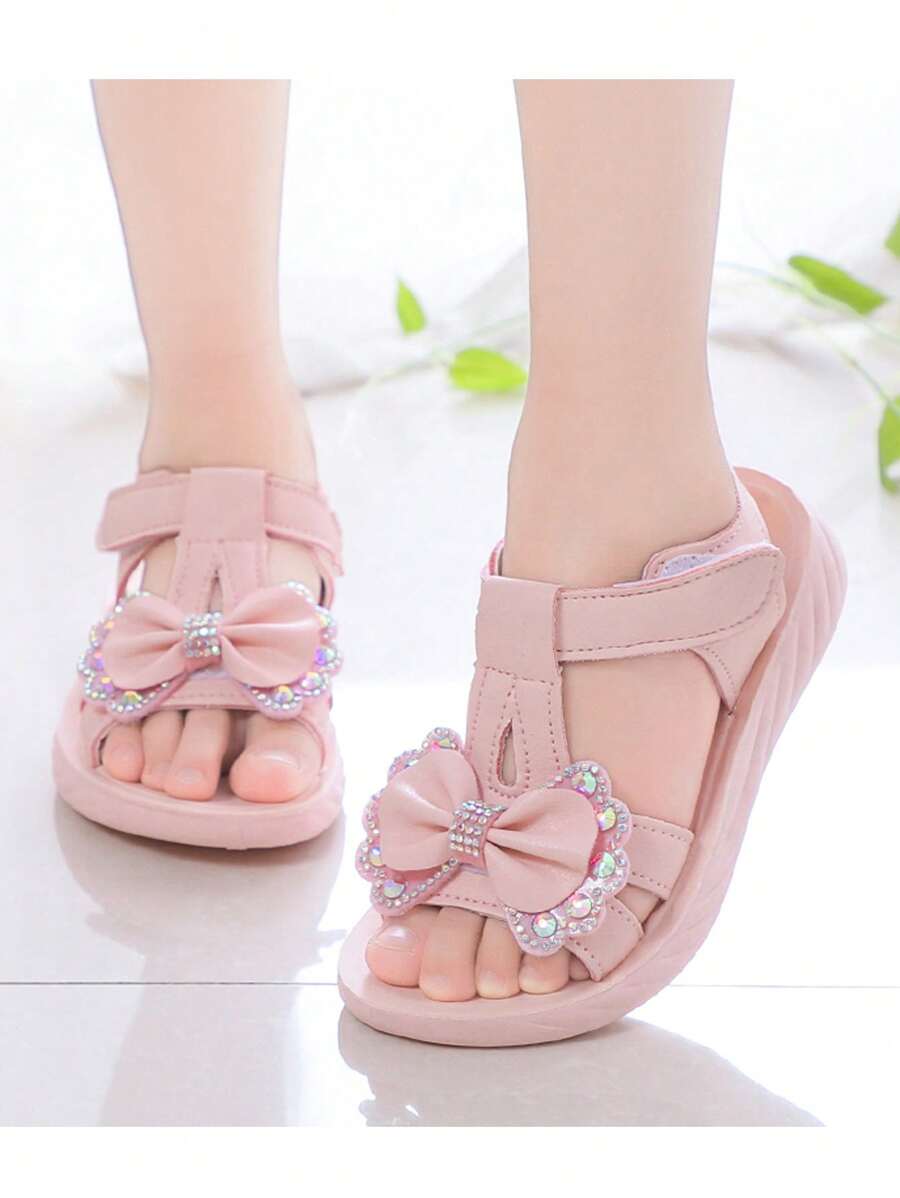 Girls' Princess Style Sandals, New Summer Fashion Lightweight Soft Bottom Middle And Big Children Casual Sandals