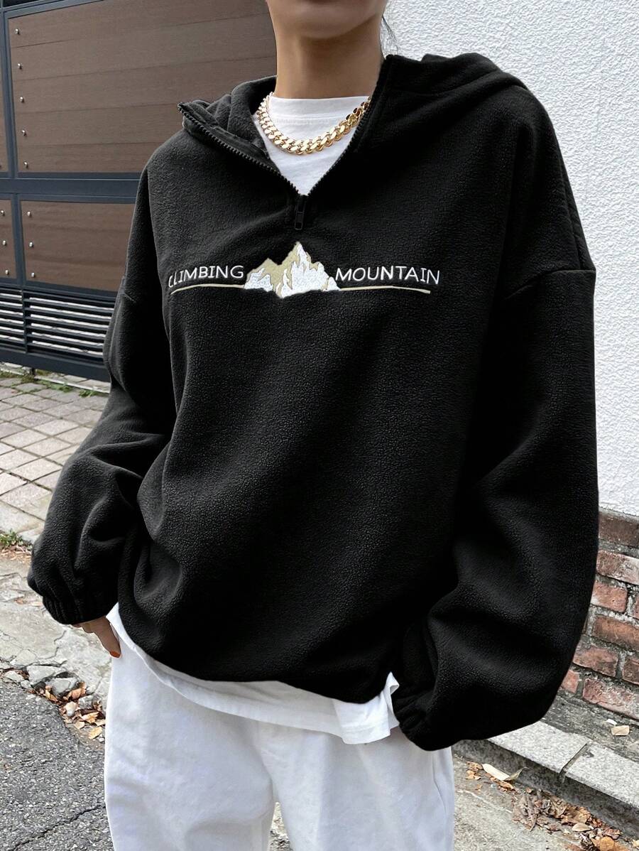 DAZY Ladies' Simple Printed Hoodie Sweatshirt