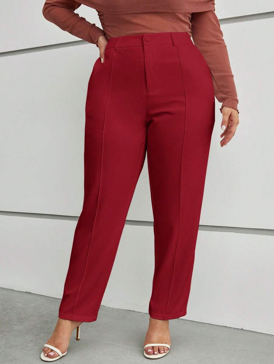 SHEIN Clasi Pantalon de costume taille haute unicolore Plus