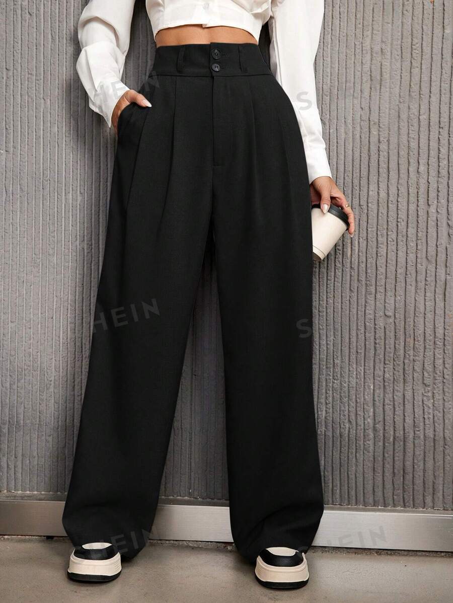 Aveloria Affinna Pantalones anchos de cintura alta para uso cotidiano de mujeres
