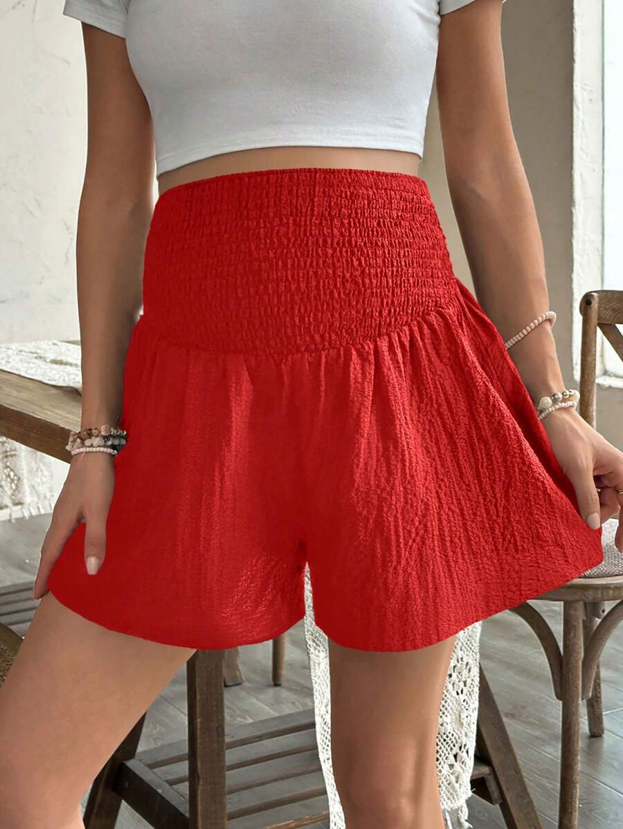 SHEIN Zwangerschapsshorts in effen kleur, eenvoudige stijl, vrijetijdskleding voor het dagelijks leven