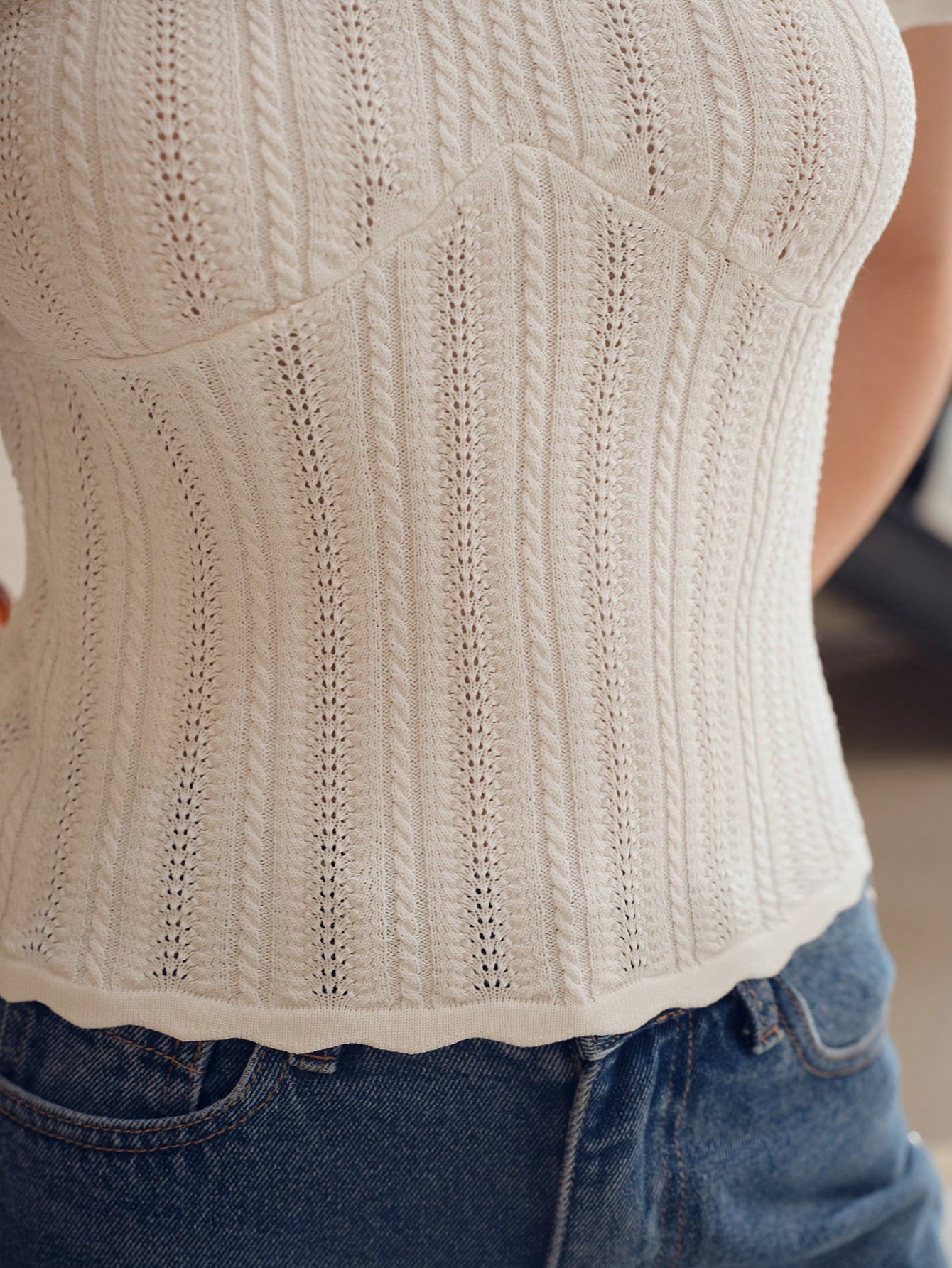 シェリエ sheller scallop design knit tops シェリエ sheller scallop design knit tops