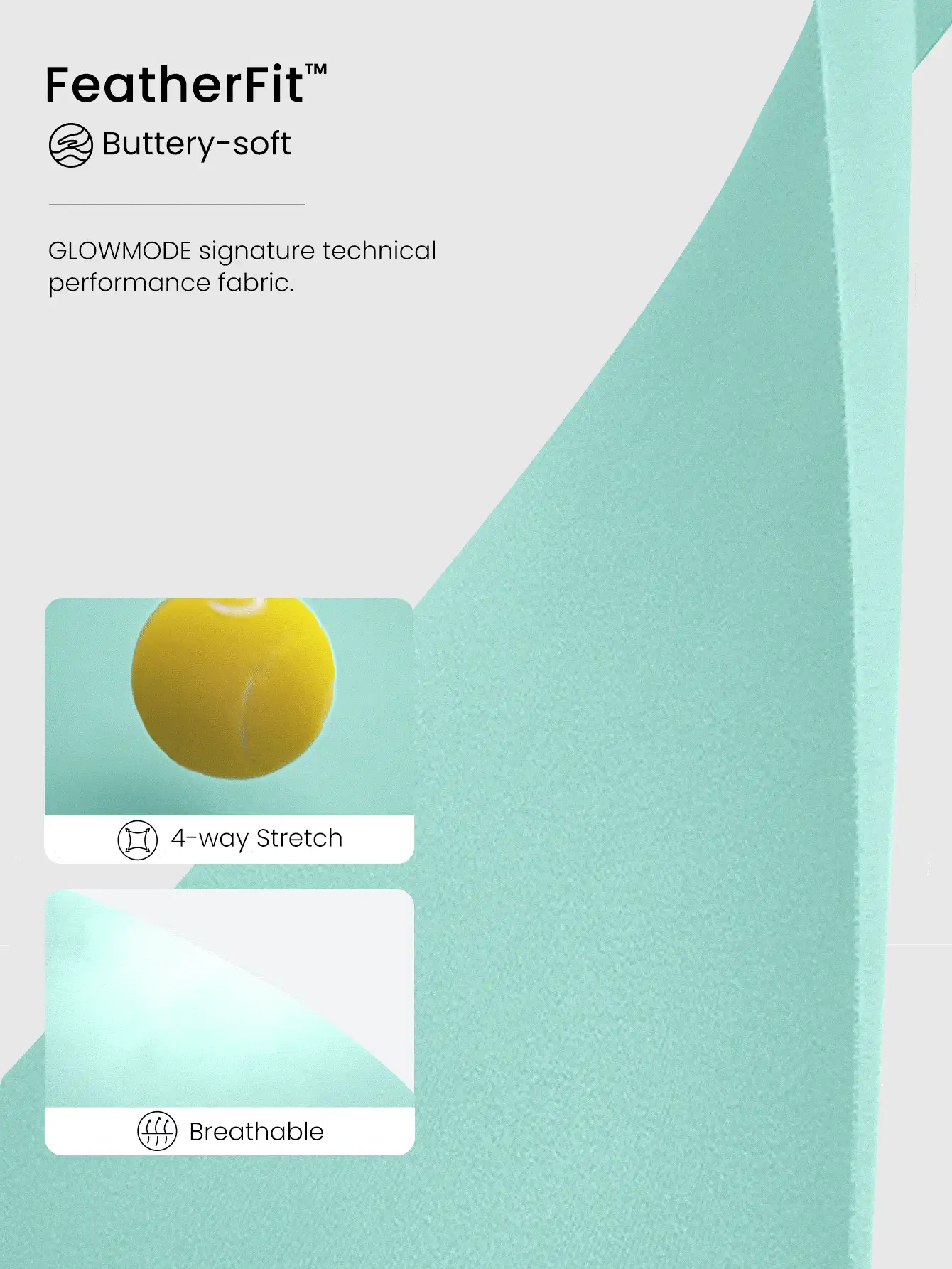 GLOWMODE FeatherFit™ Focus Drawstring Pleated Short Sleeve Tee Light Support Low Impact Yoga Studio Gym