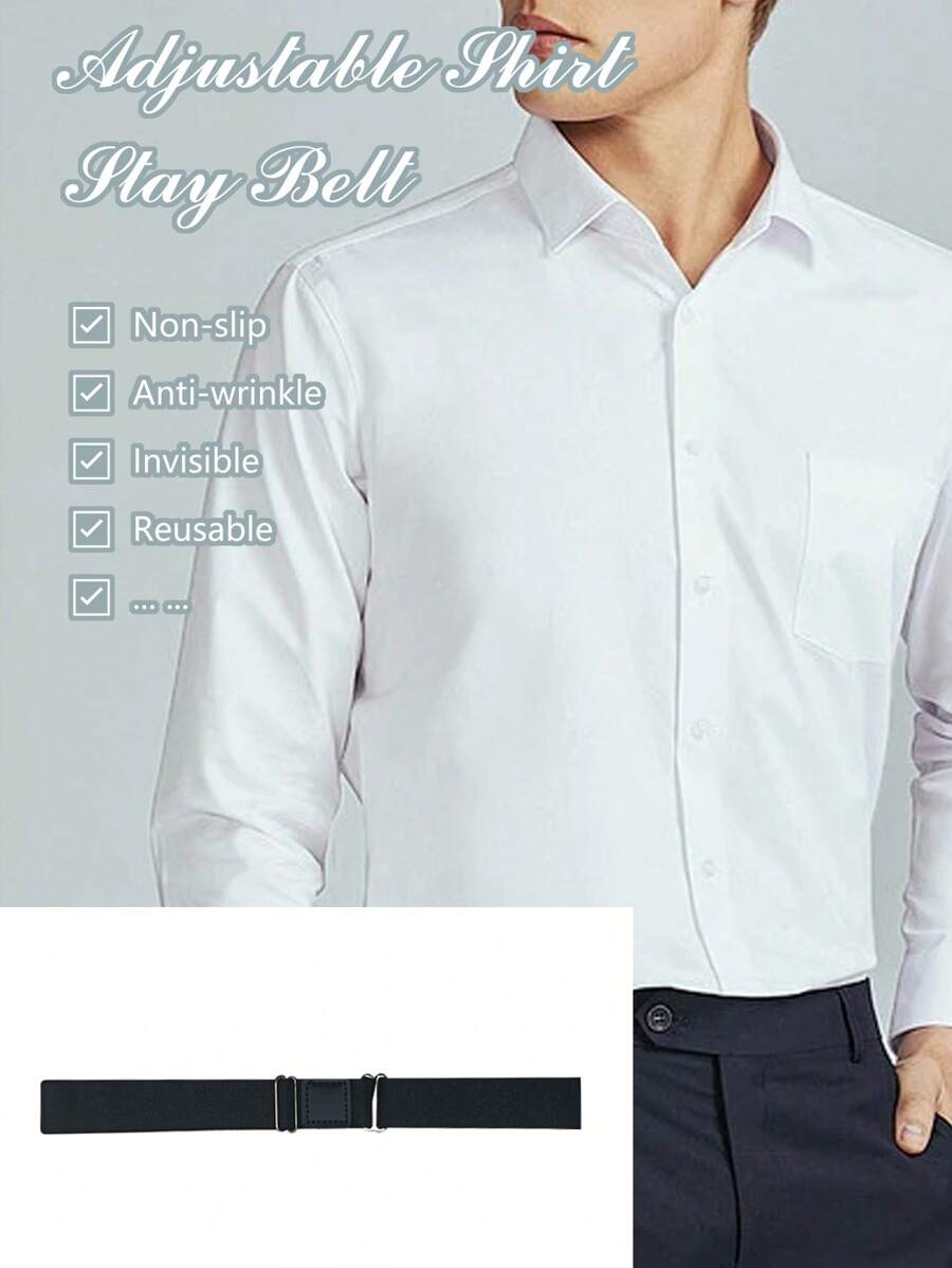 Manfinity 1 pieza Correa antideslizante y antiarrugas para camisa con longitud ajustable, apta para personas de todas las tallas