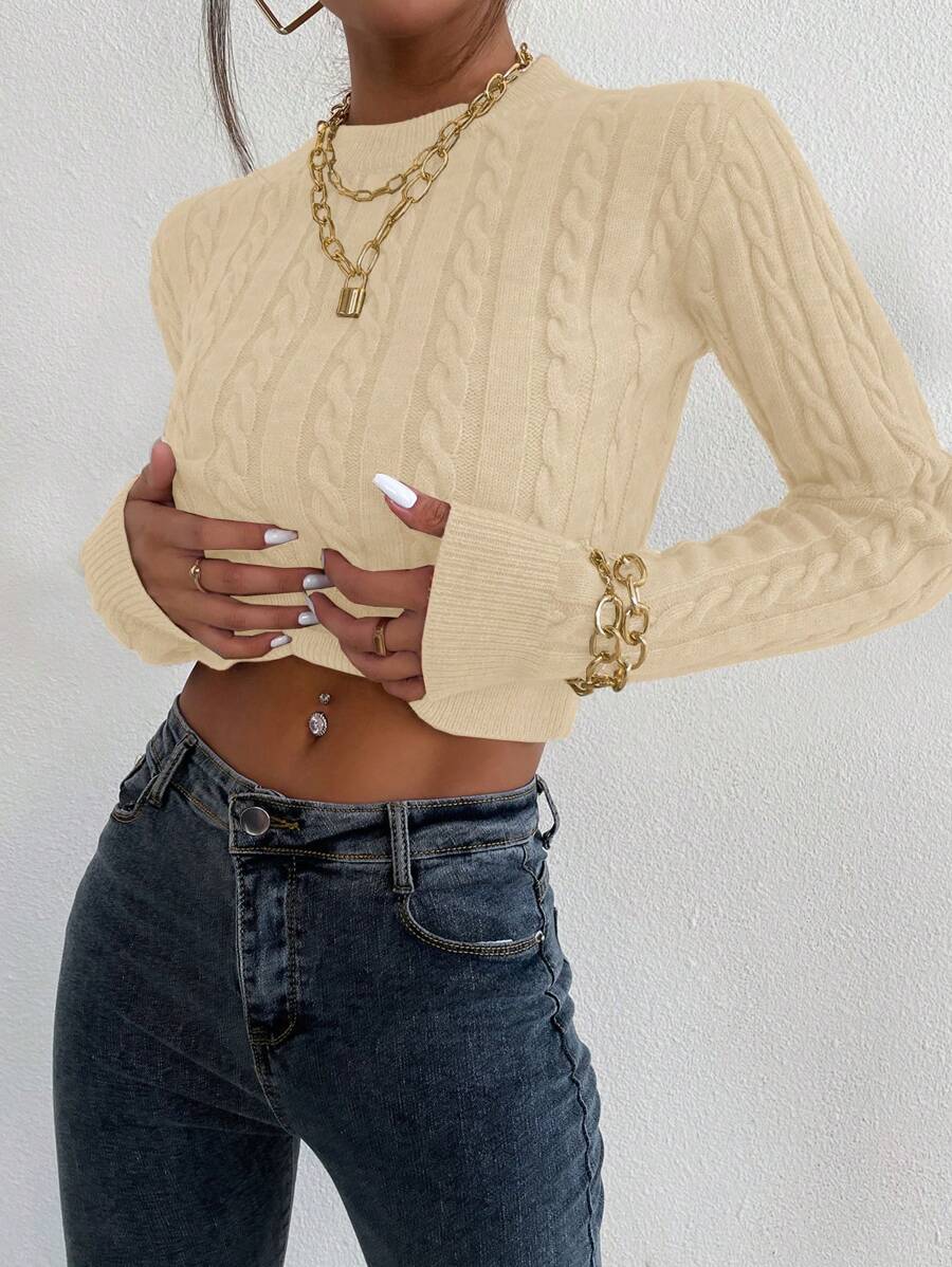 Calvaya Dames effen kleur minimalistische casual pullover trui
