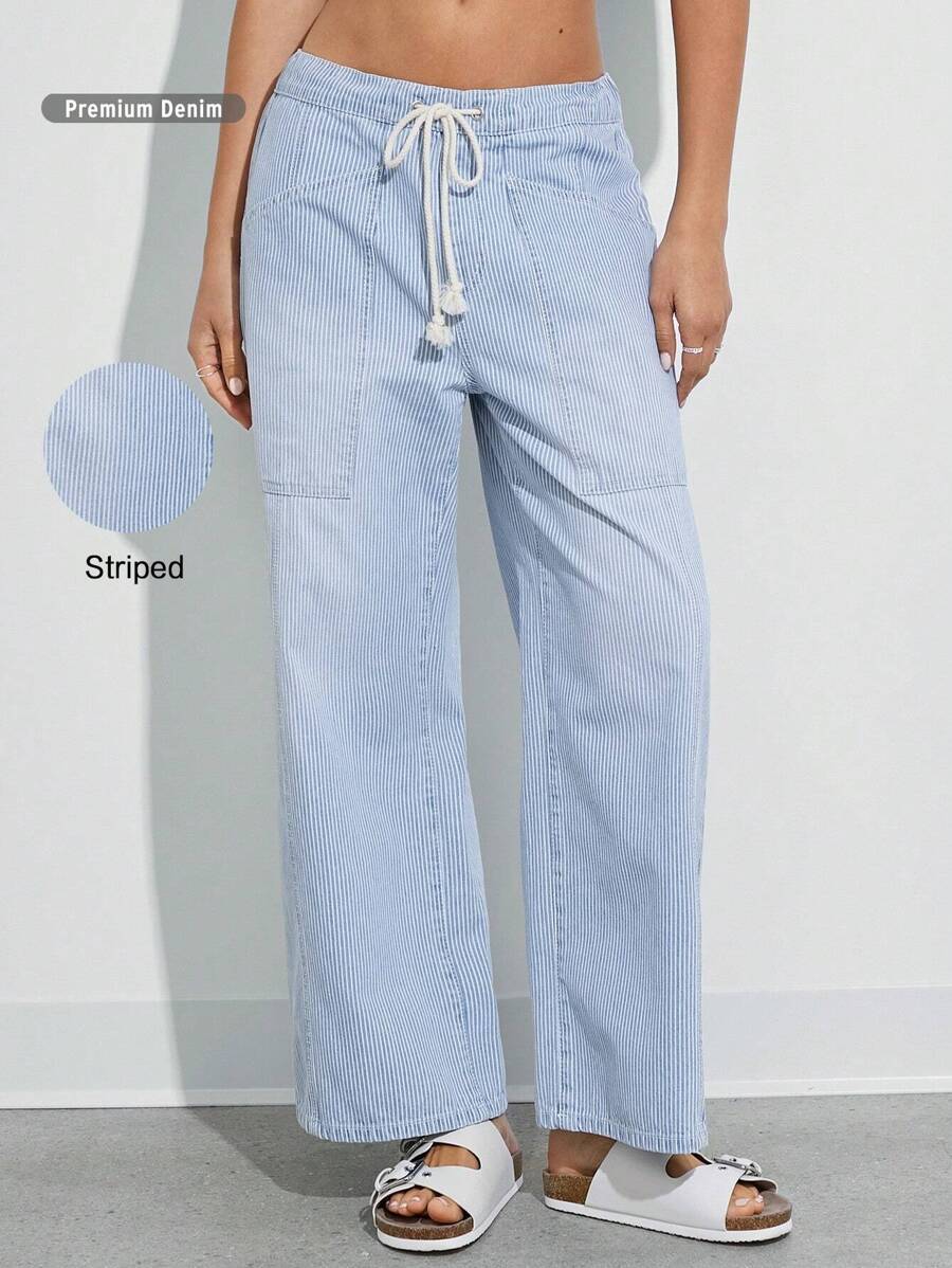 WESTFADE Jean cheville en coton denim rayé Top de gamme