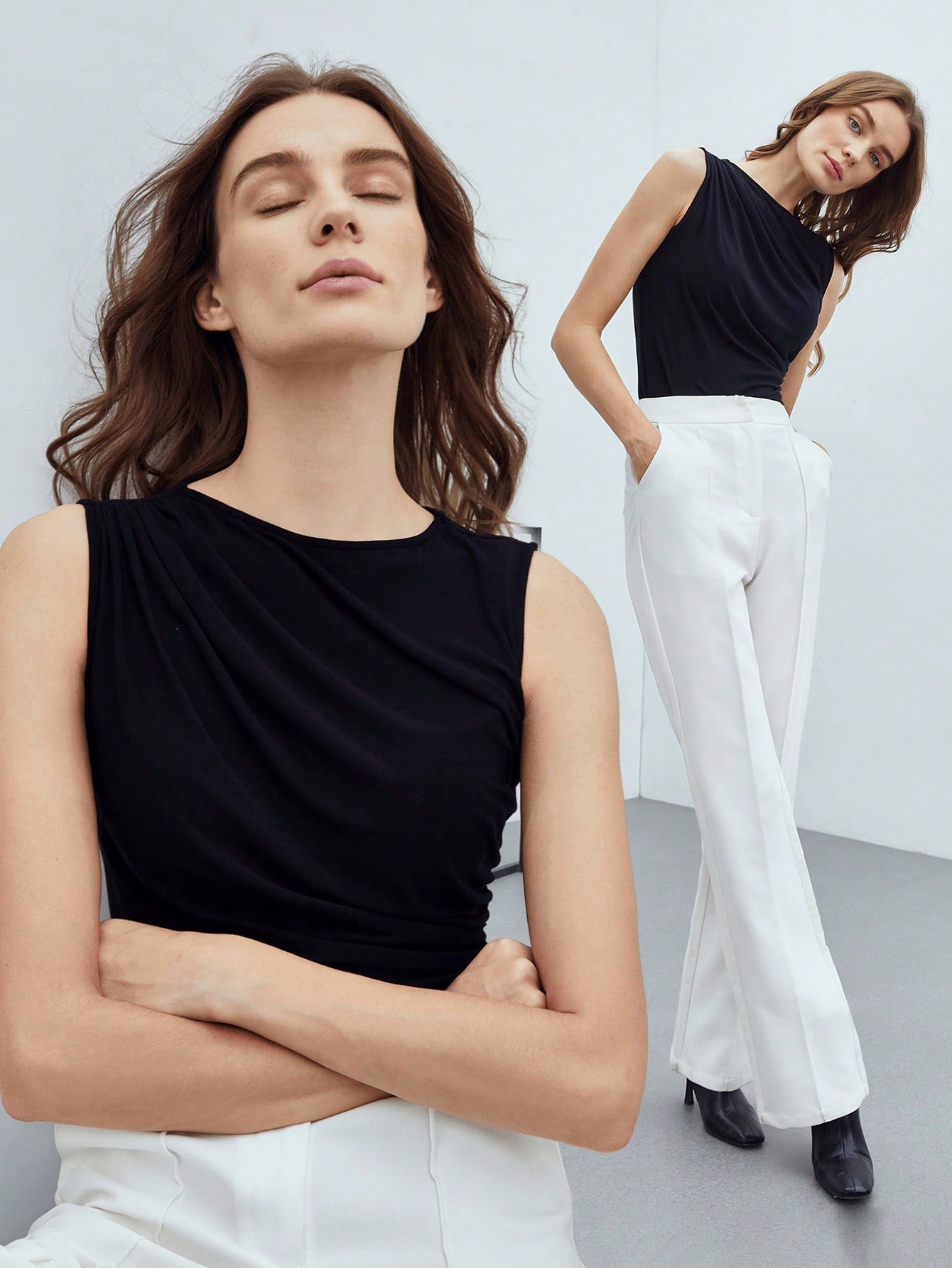 トップス melt the lady center open gather tops Tank Top: Gathered Center Front – Sure-Fit Designs