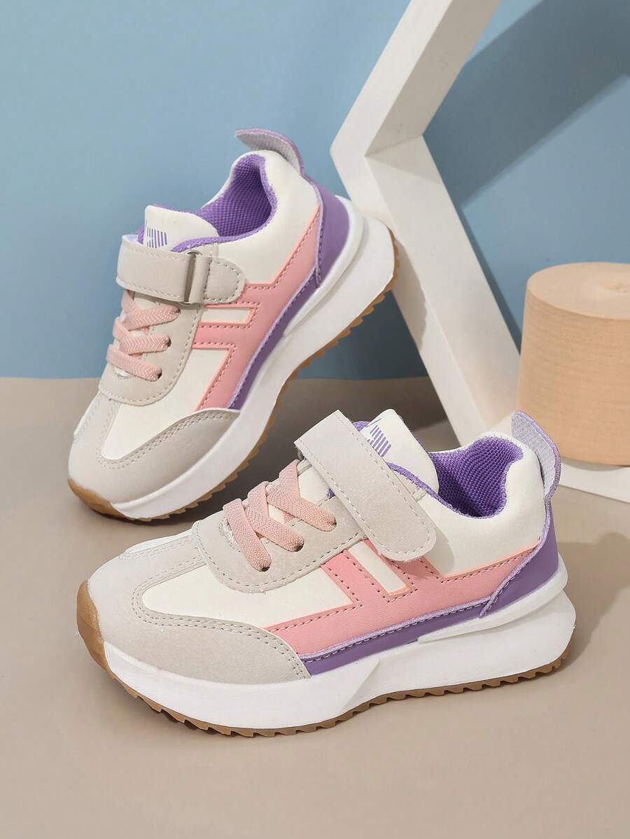 Kinderen contrasterende klittenband sportschoenen, nieuwe jongens modieuze casual chunky sneakers, meisjes lichtgewicht hardloopschoenen
