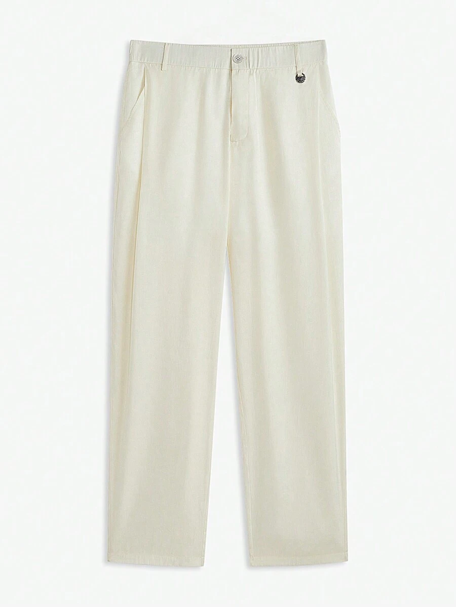Manfinity VCAY Men's Woven Regular Fit Straight Leg Casual Pants, Suitable For Autumn