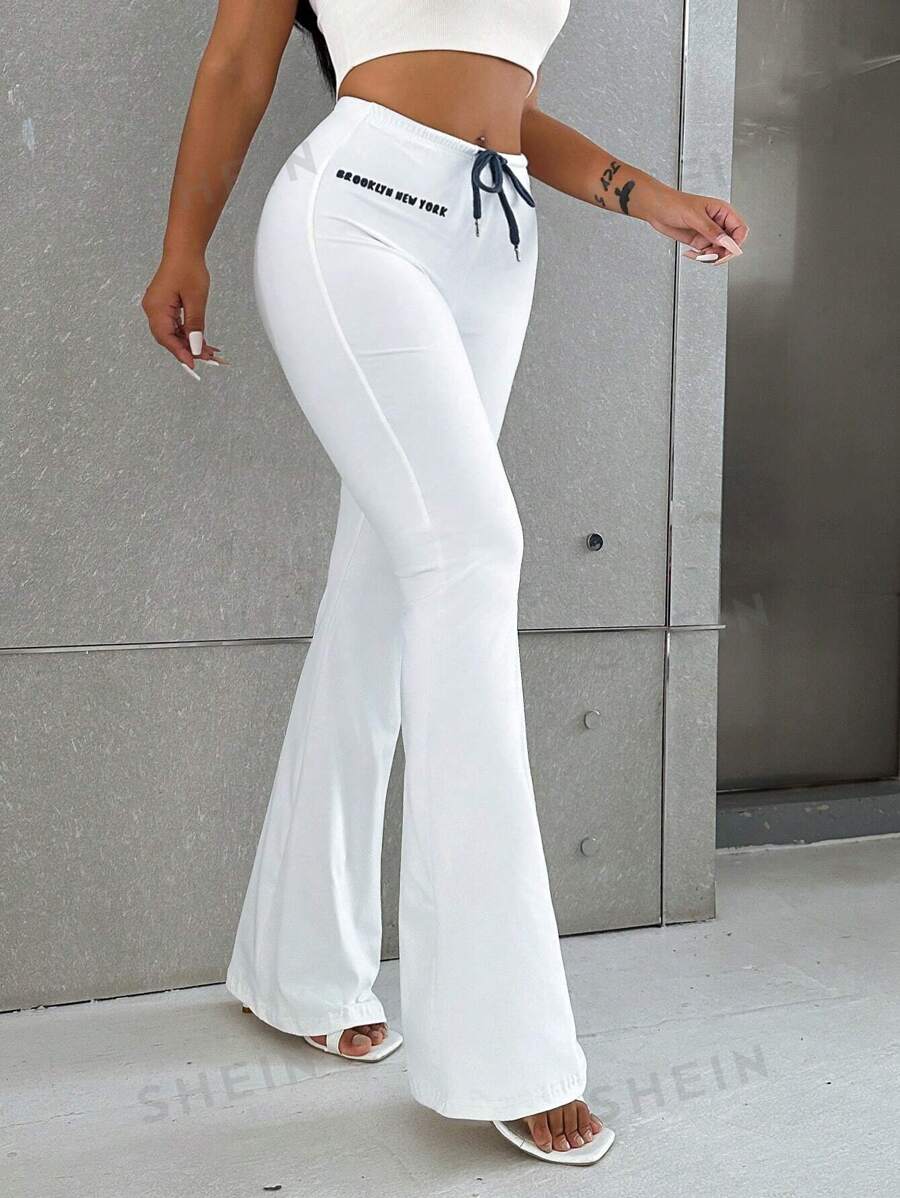 VaVaBold Pantalones de estar por casa con cordón de mujer de unicolor y diseño sencillo