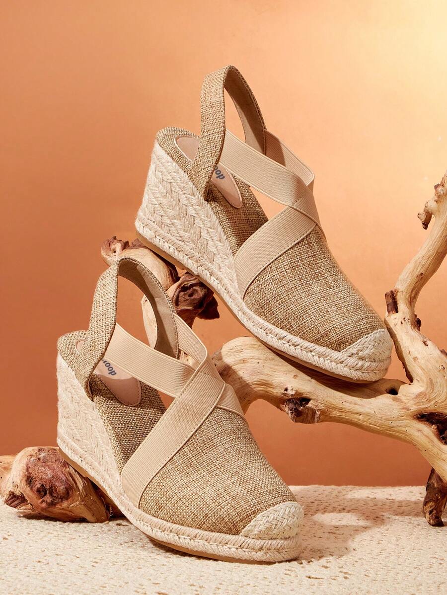 Styleloop Keil-Sandalen für den Urlaub, Keilsandaletten mit Kreuzriemen für den Sommerstrand, Sommerschlussverkauf Boho Feeling, Vintage Frenchy Schuhe für Weihnachten, Herbst und Neujahr