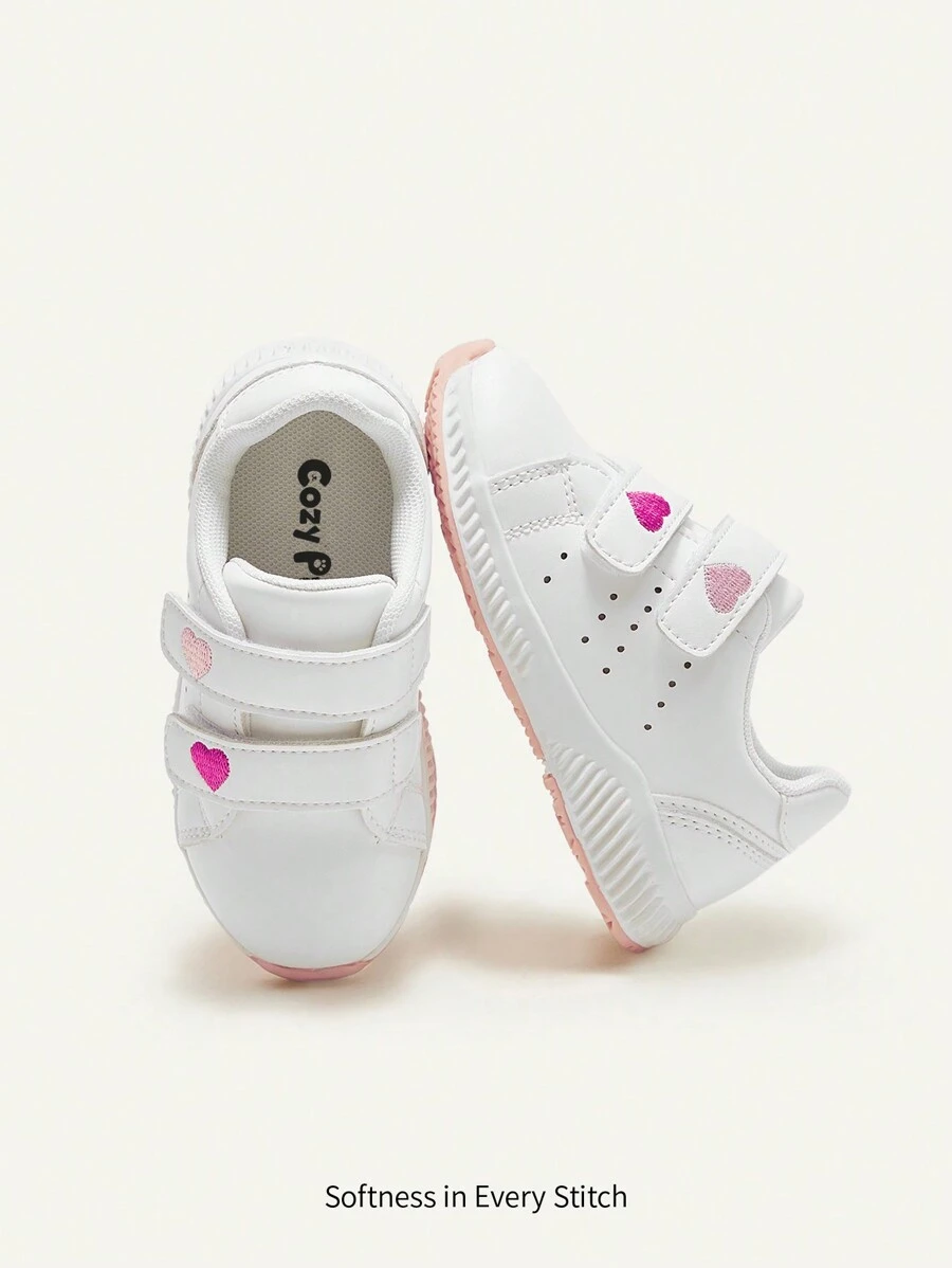 Cozy Pixies Fashionable Heart Element Colorblock Comfortable Breathable Baby Sports Shoes