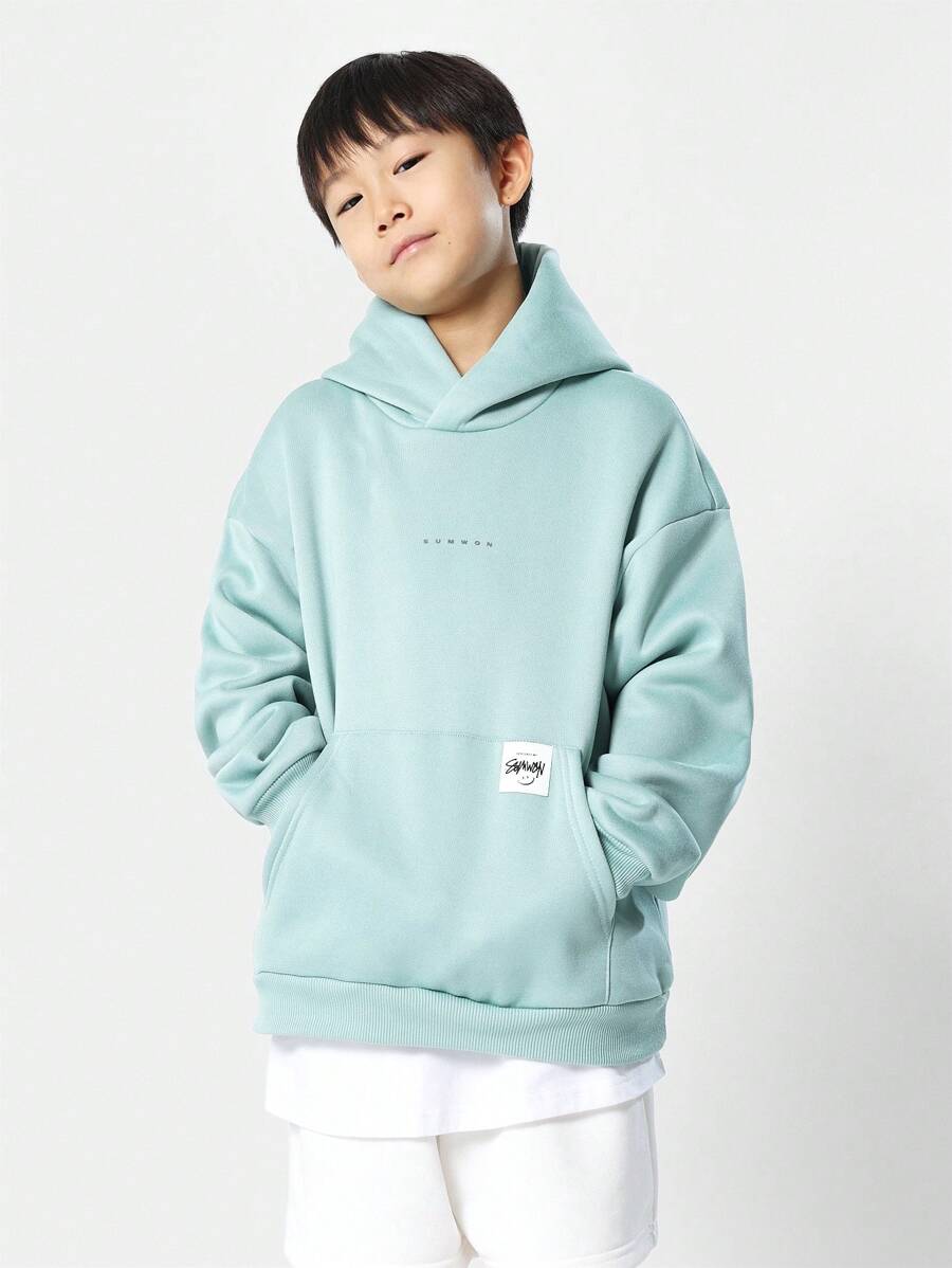 SUMWON Youngsters Oversized Pullover Sweatshirt With Drawstring Hood Casual Leisure Style Winter Fall Collection Kangaroo Pocket Loungewear