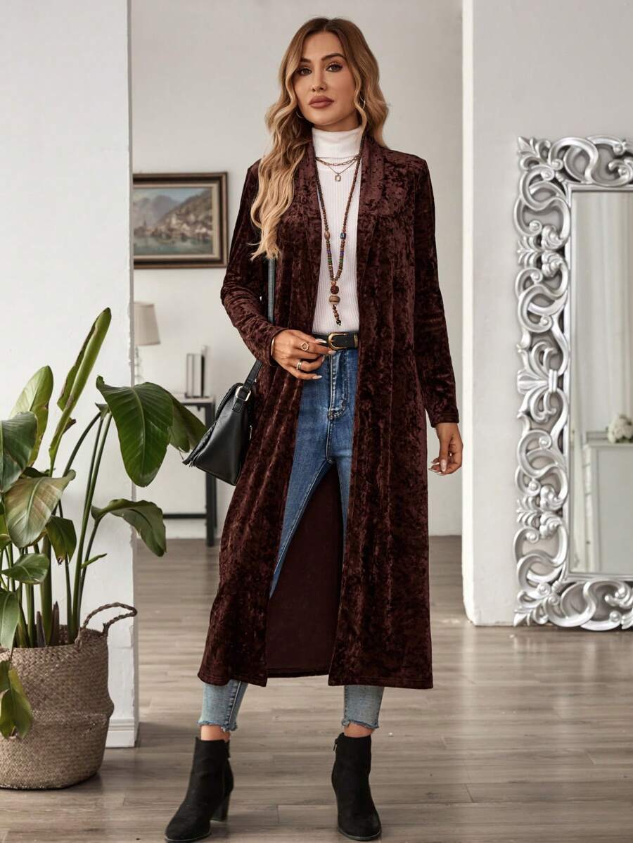 EMERY ROSE Cárdigan largo de manga larga y elegante para mujeres para ocasiones formales