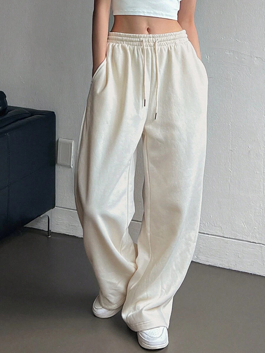 DAZY Dazy X KIMYOUJUNG Collection Women's Drawstring Pocket Straight Loose Casual Comfy Solid Color Pants