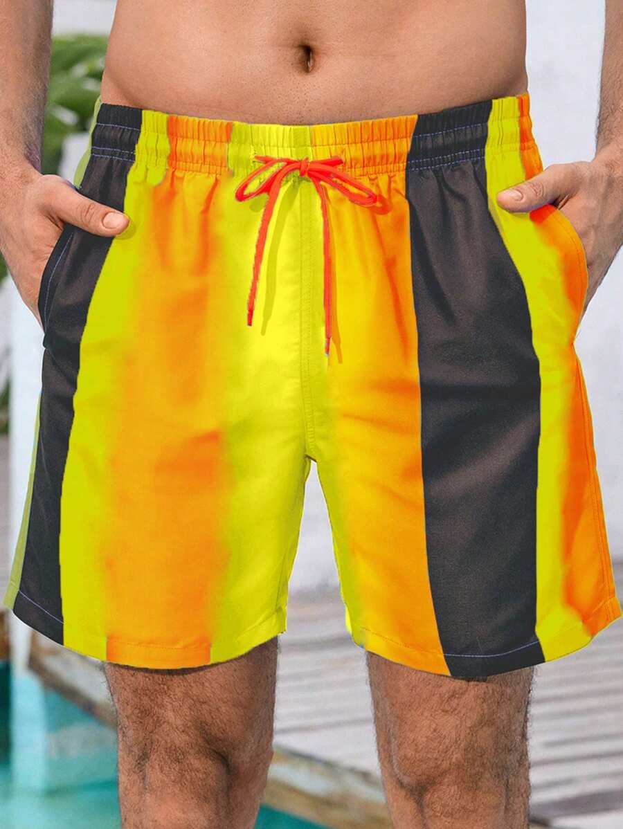 Manfinity Swimmode Men Contrasting Print Beach Pants (Random Print)