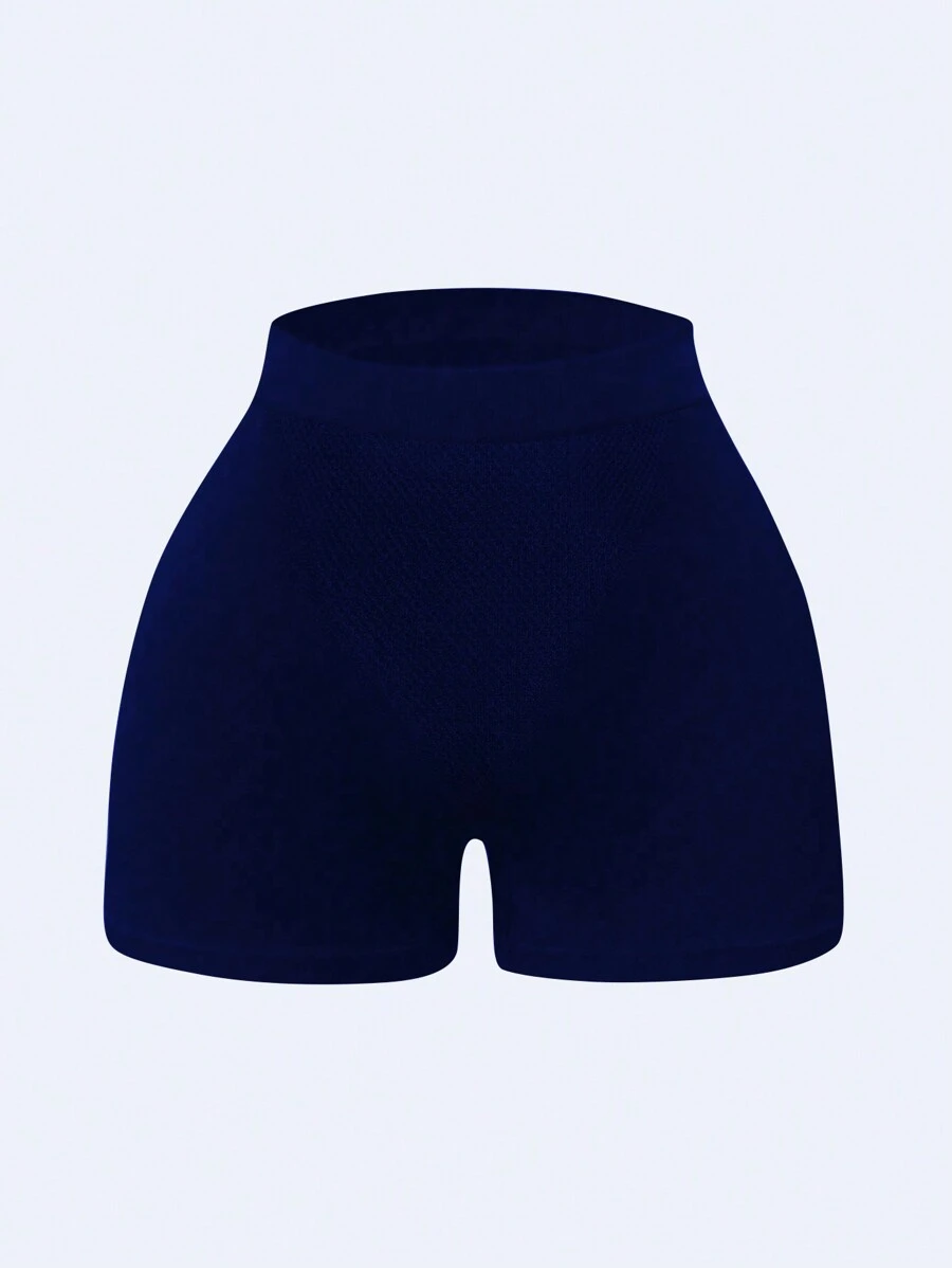 SHEIN Sport Studio Women Solid Color Minimalist Everyday Seamless ShortsWomen Sweat Short, Gym Short, Biker Short