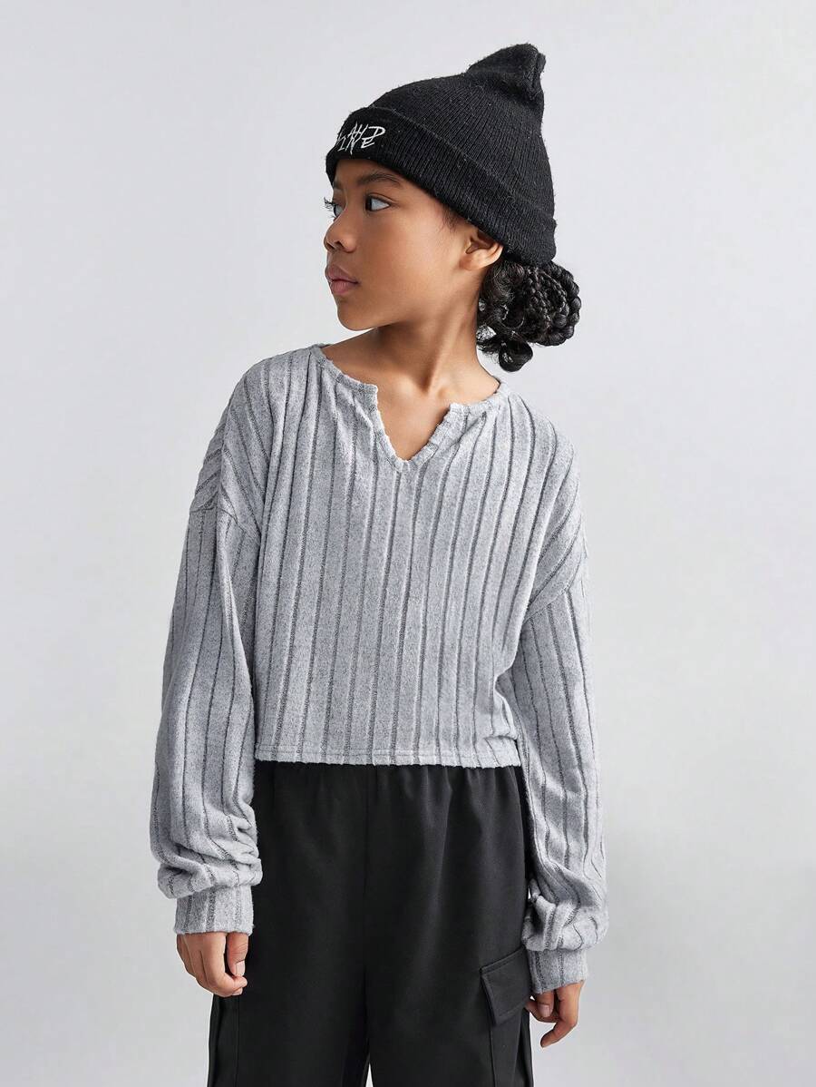 SHEIN Ubrania dla dziewcząt w wieku szkolnym Piłka nożna Siatkówka Jesień Gery Swetry Intage T Shirt Pierwszy dzień szkoły Ubrania Święto Dziękczynienia Halloween Kostiumy świąteczne Wiosna/Jesień/Zima