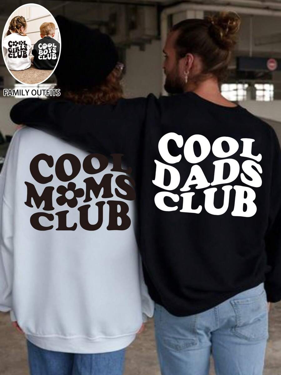 Manfinity 1pc Men's Casual Arched Slogan Printed Crew Neck Sweatshirt, Fall/Winter Gift For Dad